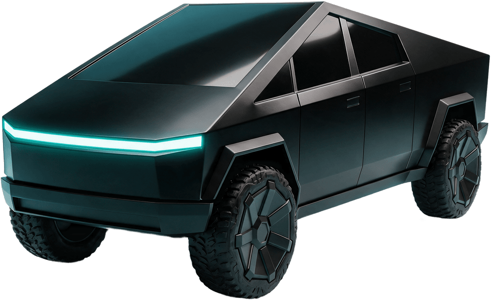 RC Cybertruck for Kids (Stealth Black) — LED Lights & 2.4GHz Controller